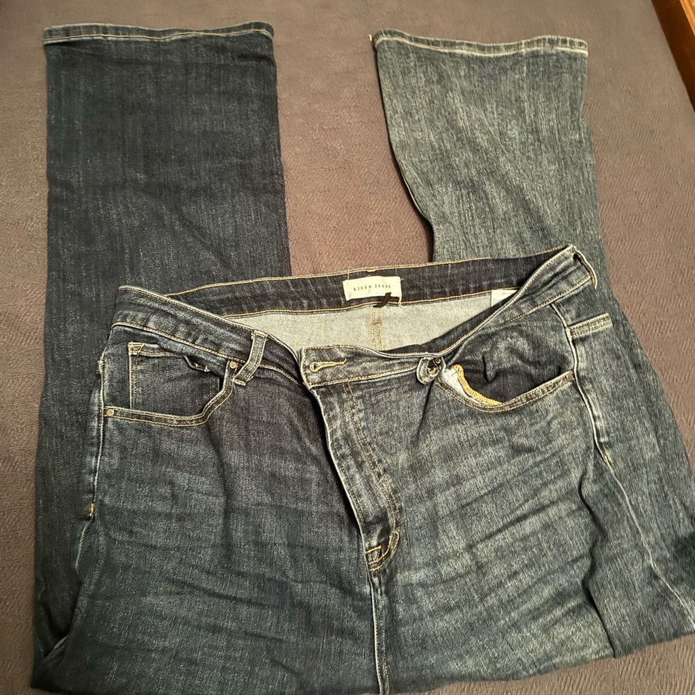 Stylish Dark Blue Flare Jeans